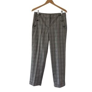 LOFT 4 Gray Plaid Ankle Pants